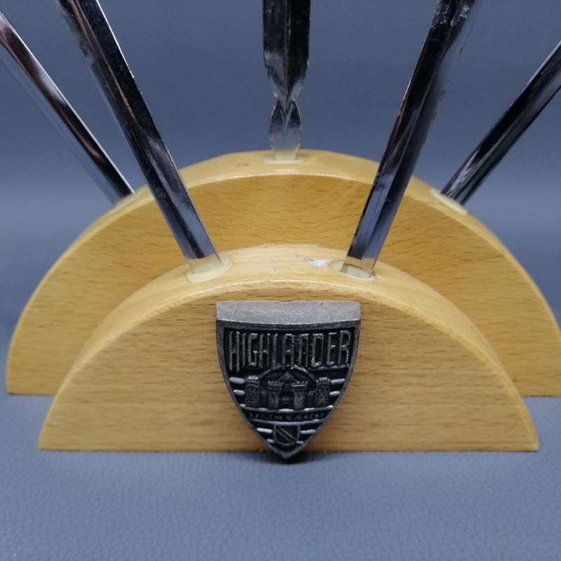 Fantastic!!! Sword Letter Opener Collection On Original Wood Stand!!!