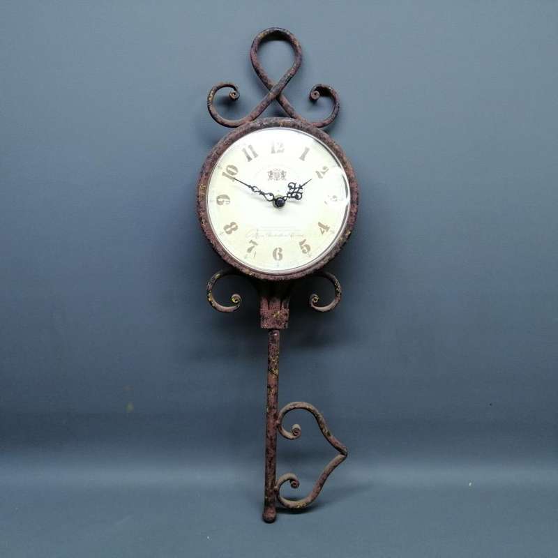 Original Wrought Iron Hanging or Wall Mount Key Shaped Clock!!!