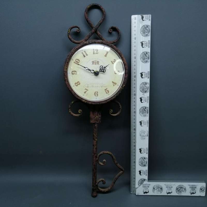 Original Wrought Iron Hanging or Wall Mount Key Shaped Clock!!!