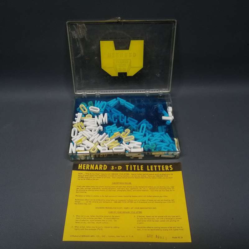 Original Boxed Vintage Hernard 3D Title Lettering Set!!!