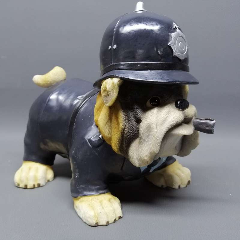 Original English Bulldog Police Dog Statue!!!