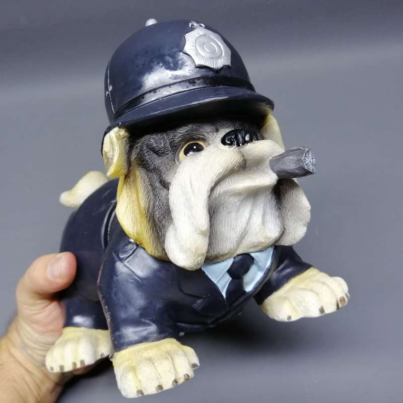 Original English Bulldog Police Dog Statue!!!