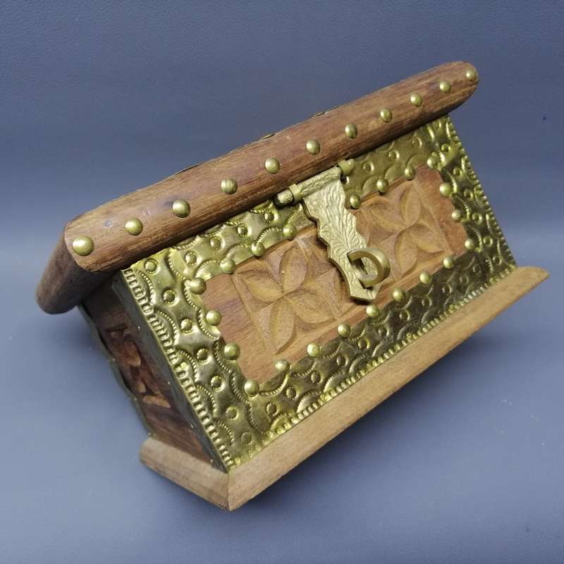 Fantastic!! Detailed Hand Crafted Wood and Brass Trinket Box and Drawer!!!