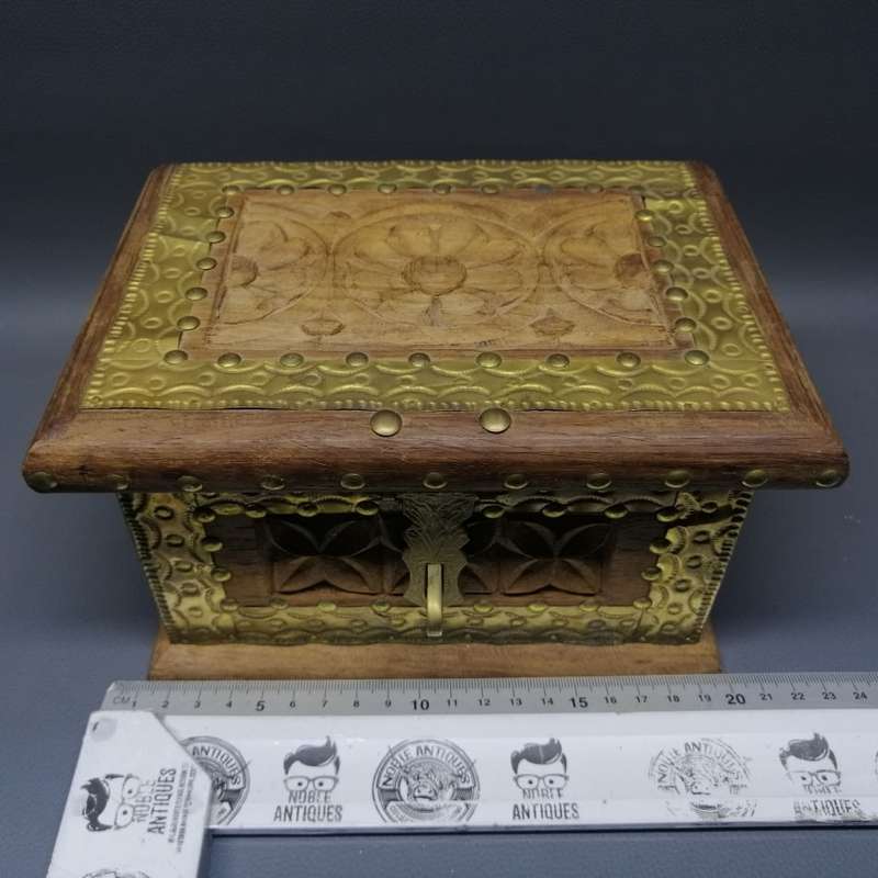 Fantastic!! Detailed Hand Crafted Wood and Brass Trinket Box and Drawer!!!
