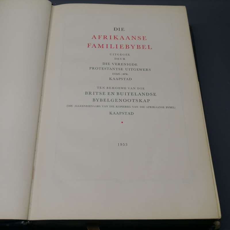 LARGE Original Leather Covered 1953 Afrikaans Family Bible!!!