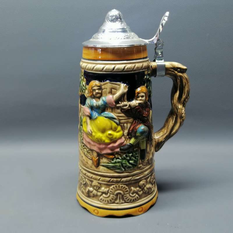 LARGE German Musical Porcelain Beer Stein!!! Working!!!