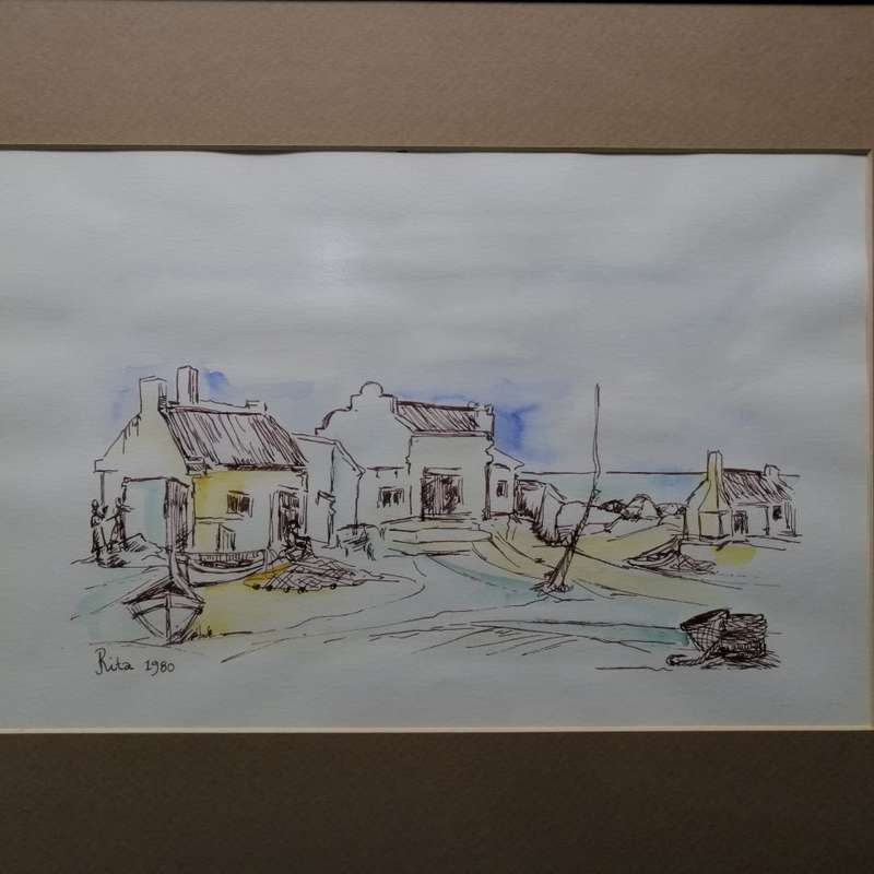 Framed and Signed 1980 Original Landscape Watercolor  (460mm x 360mm)