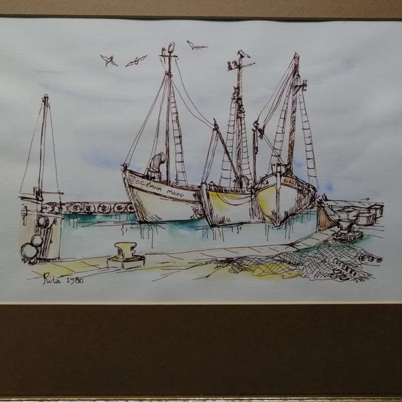 Framed and Signed 1980 Original Landscape Watercolor  (460mm x 360mm)