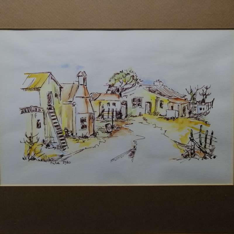 Framed and Signed 1980 Original Landscape Watercolor  (460mm x 360mm)