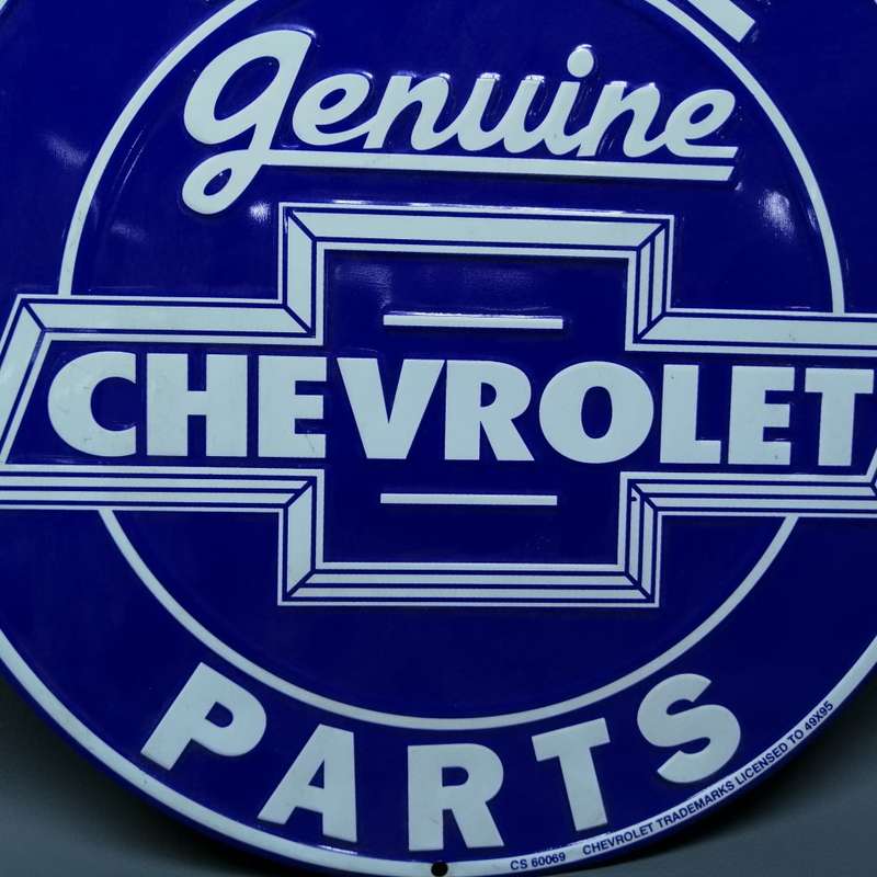 Original Pressed Metal Licensed Chevrolet Parts Sign!!! 300mm x 300mm