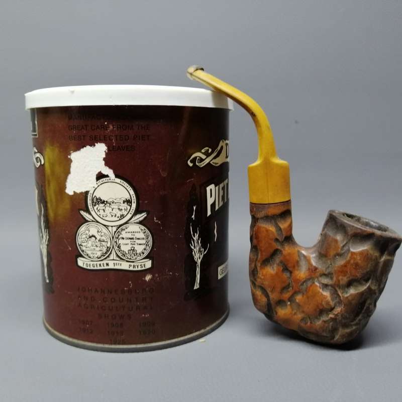 Super Cool Boer Combo!!! Kruger Smoking Pipe and Piet Retief Tobacco Tin!!!
