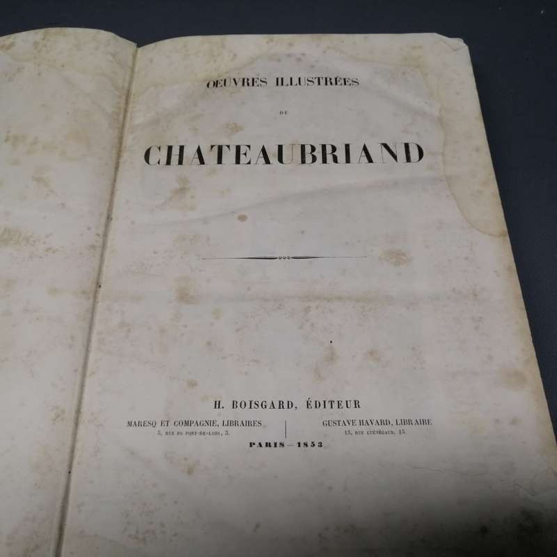 RARE!!! Antique 1853 Illustrated Edition of The French Romantic writer François-René de Chateaubrian