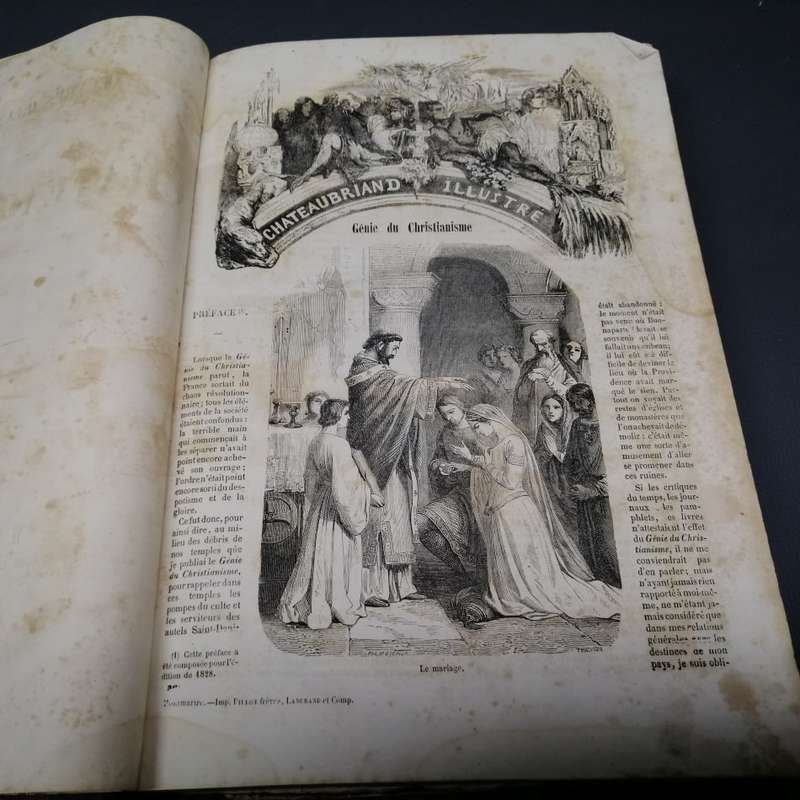 RARE!!! Antique 1853 Illustrated Edition of The French Romantic writer François-René de Chateaubrian