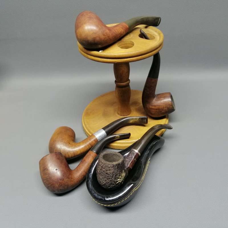 FANTASTIC!!!! Large Quality Estate Pipe Collection With Two Stands!!!