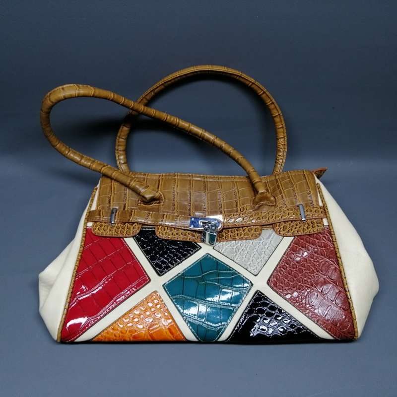 High Quality Brown PU Crocodile Leather Handbag!!!