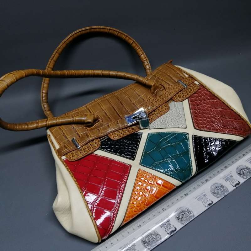 High Quality Brown PU Crocodile Leather Handbag!!!