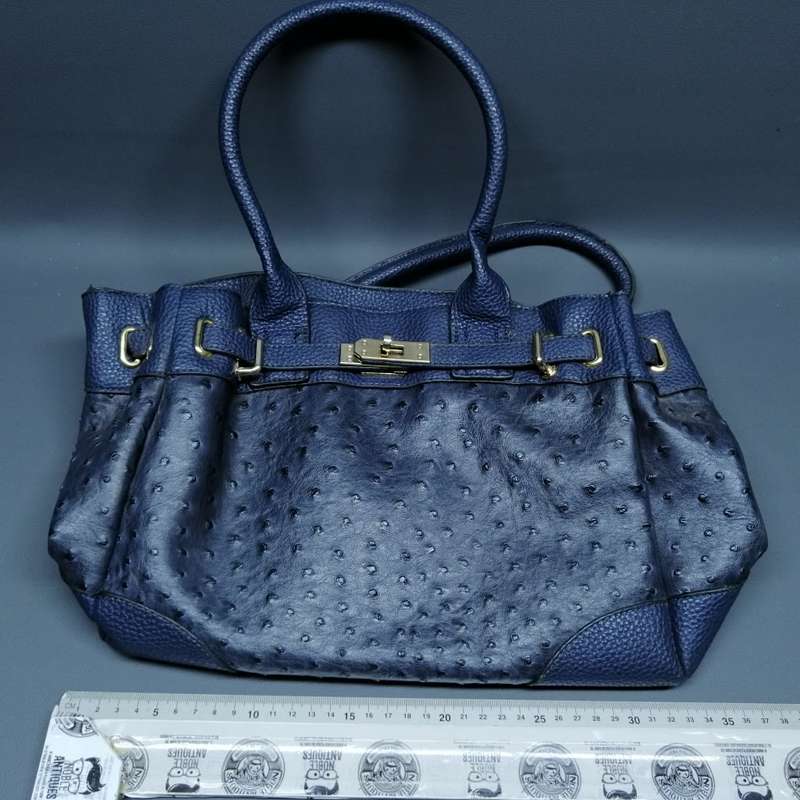 High Quality Brown PU Ostrich Leather Handbag!!!