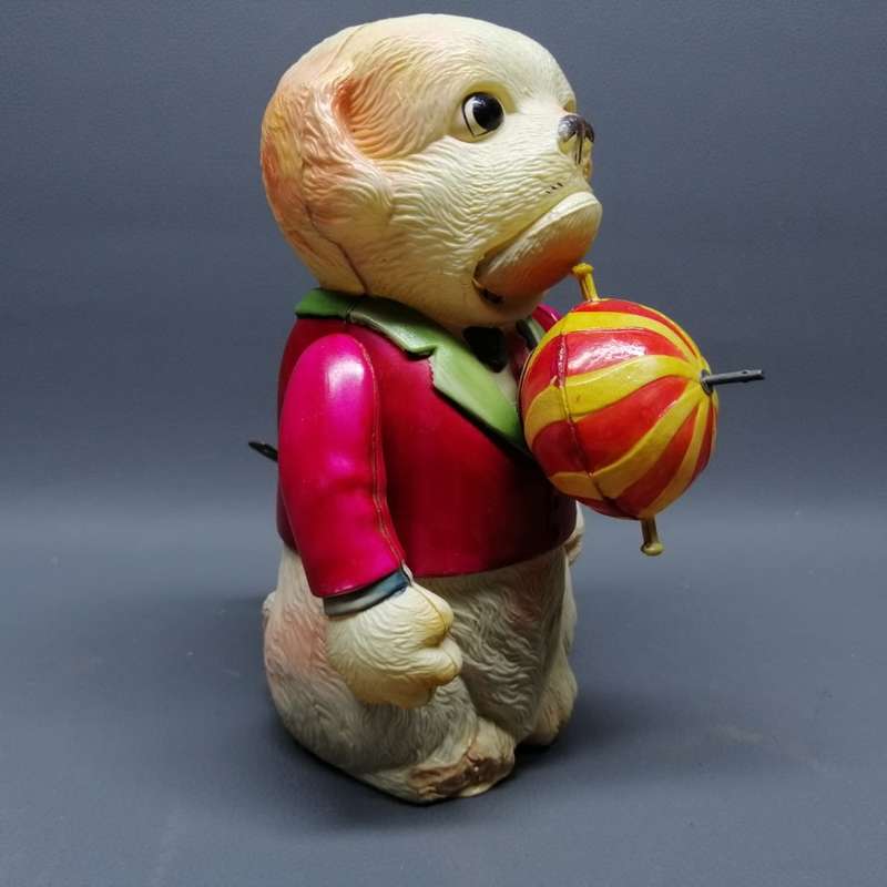 SUPER RARE!!! Original Vintage 1940's Japanese Celluloid Barking Bull Dog Wind Up Doll!!!