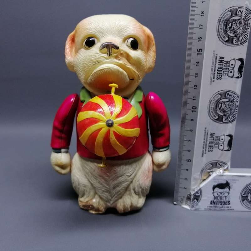SUPER RARE!!! Original Vintage 1940's Japanese Celluloid Barking Bull Dog Wind Up Doll!!!