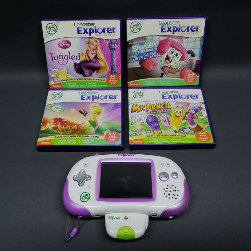 Original Leap Frog Leapster Console and Games Combo!!! Working!!!
