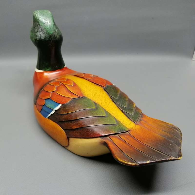 Exquisite!!! Large Hand Painted and Carved Limited Edition Feathers Mallard Drake