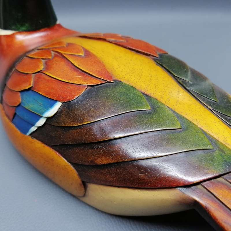 Exquisite!!! Large Hand Painted and Carved Limited Edition Feathers Mallard Drake
