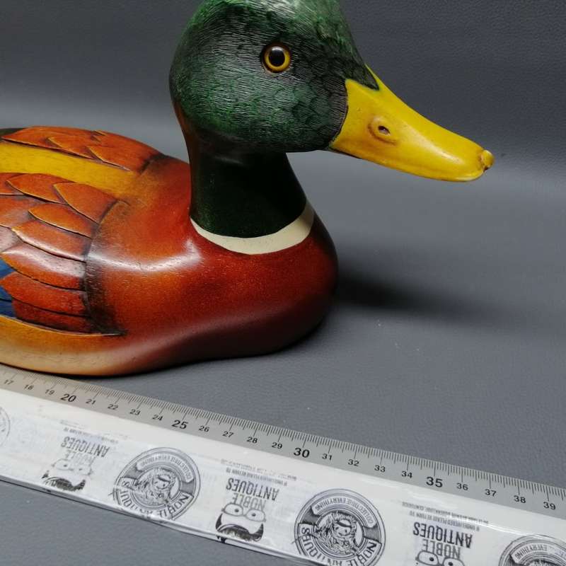 Exquisite!!! Large Hand Painted and Carved Limited Edition Feathers Mallard Drake
