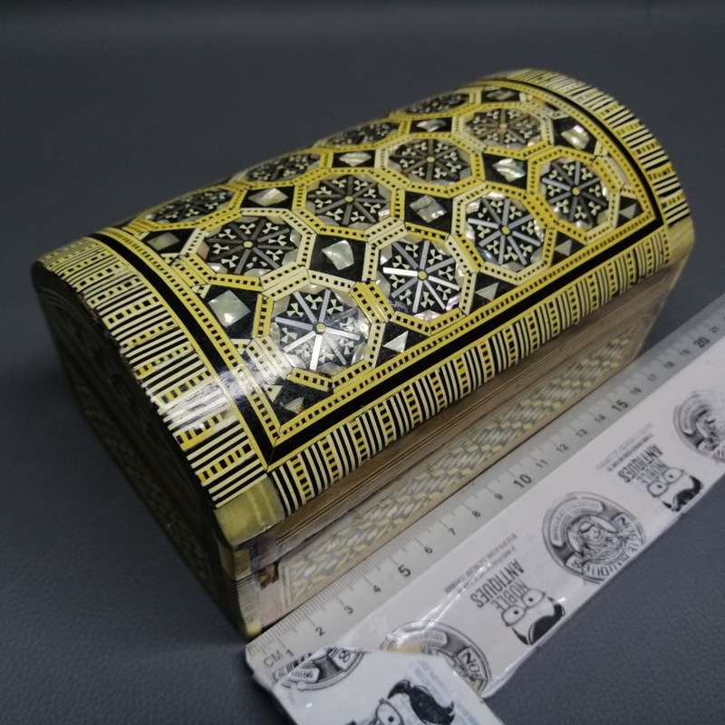 Exquisite!!!! Original Highly Detailed Mother Of Pearl and Wood Inlay Middle Eastern Jewelry Box!!!