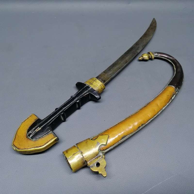 RARE!!!! Antique Brass Copper and Steel Middle Eastern Dagger and Scabbard!!!