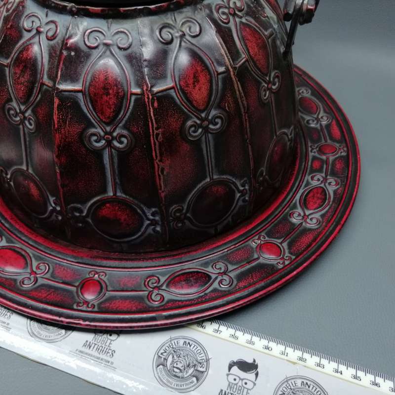 Fantastic!! Large Hammered Tin Display Teapot on Plate!!! 400mm!!!