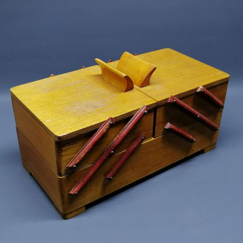 Fantastic!!! Vintage Danish Design Wood Needlework or Tool Box!!!