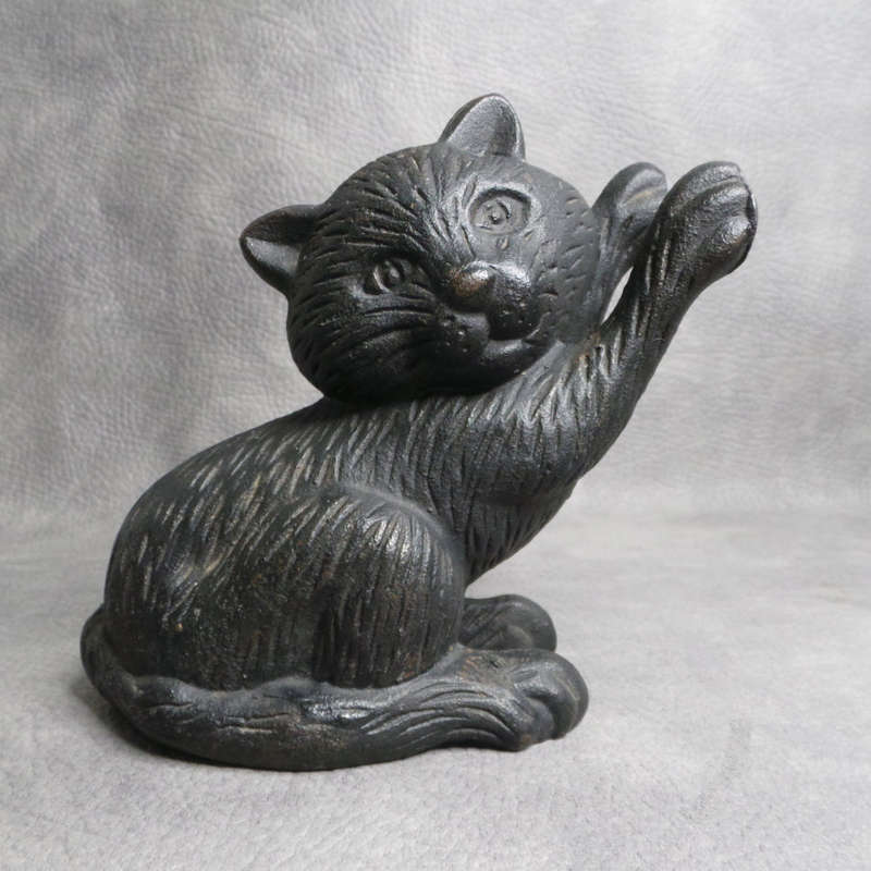 LARGE Vintage Cast Iron Cat Door Stop or Book End!!!