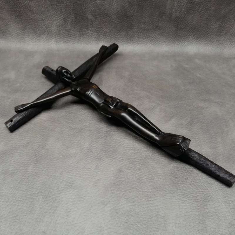 Fantastic!!! Large Detailed Hand Carved Dark Wood Crucifix!!
