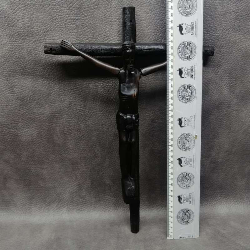 Fantastic!!! Large Detailed Hand Carved Dark Wood Crucifix!!