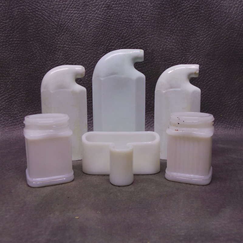 Antique Milk Glass Bottle Collection!!