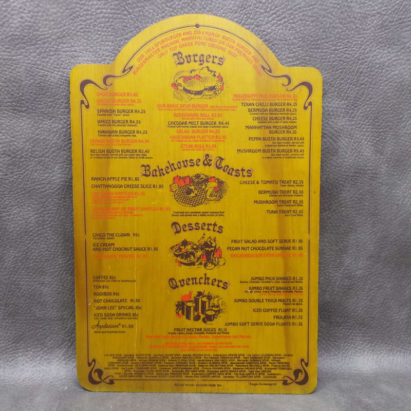 FANTASTIC!!! Original Red Eagle Spur Menu!!! Check Out The Prices!!!