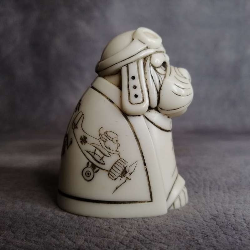 Fantastic!!! Original John Biccard Crushed Marble and Resin " RED BARON " Figurine!!!