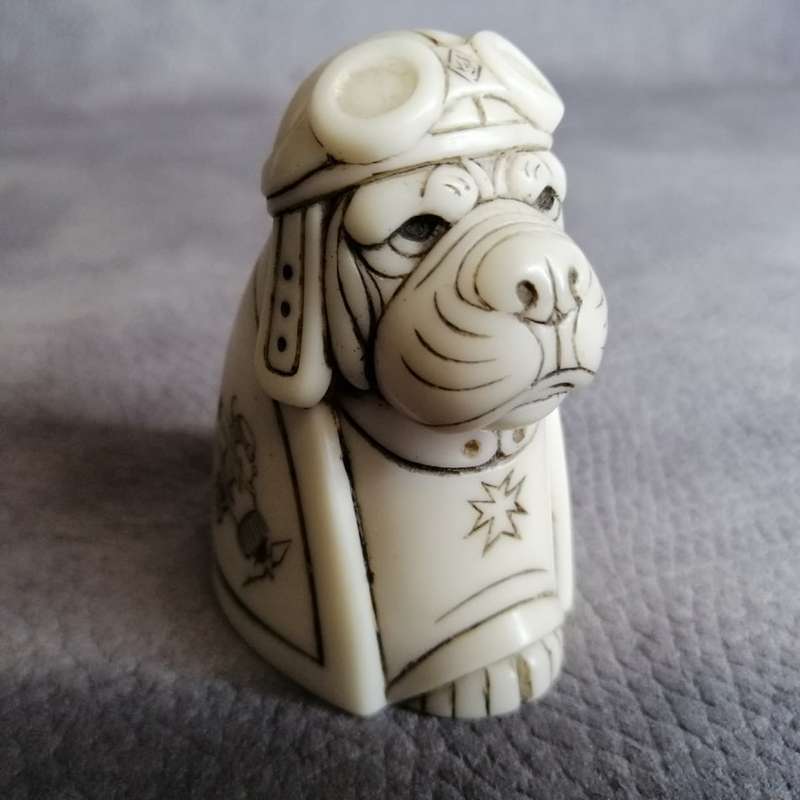 Fantastic!!! Original John Biccard Crushed Marble and Resin " RED BARON " Figurine!!!