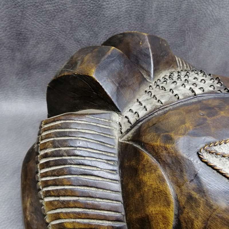 MASSIVE Solid Wood and Copper Hand Crafted African Mask!!! 500mm!!