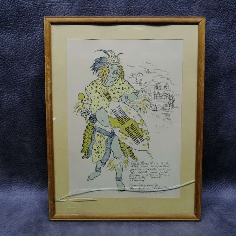 Fantastic!!! Signed Limited Edition Barbara Tyrrell Zulu Chief - 1972 (310mm x 230mm)