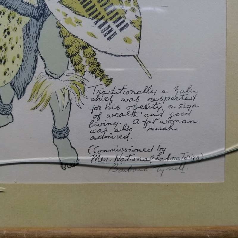Fantastic!!! Signed Limited Edition Barbara Tyrrell Zulu Chief - 1972 (310mm x 230mm)