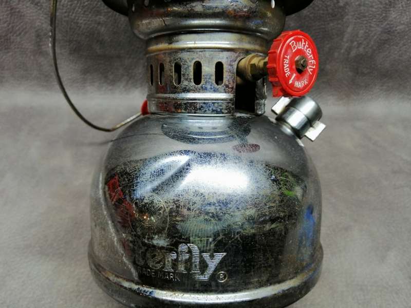 Original Vintage Chrome Butterfly Kerosene Lantern - No Glass!!!