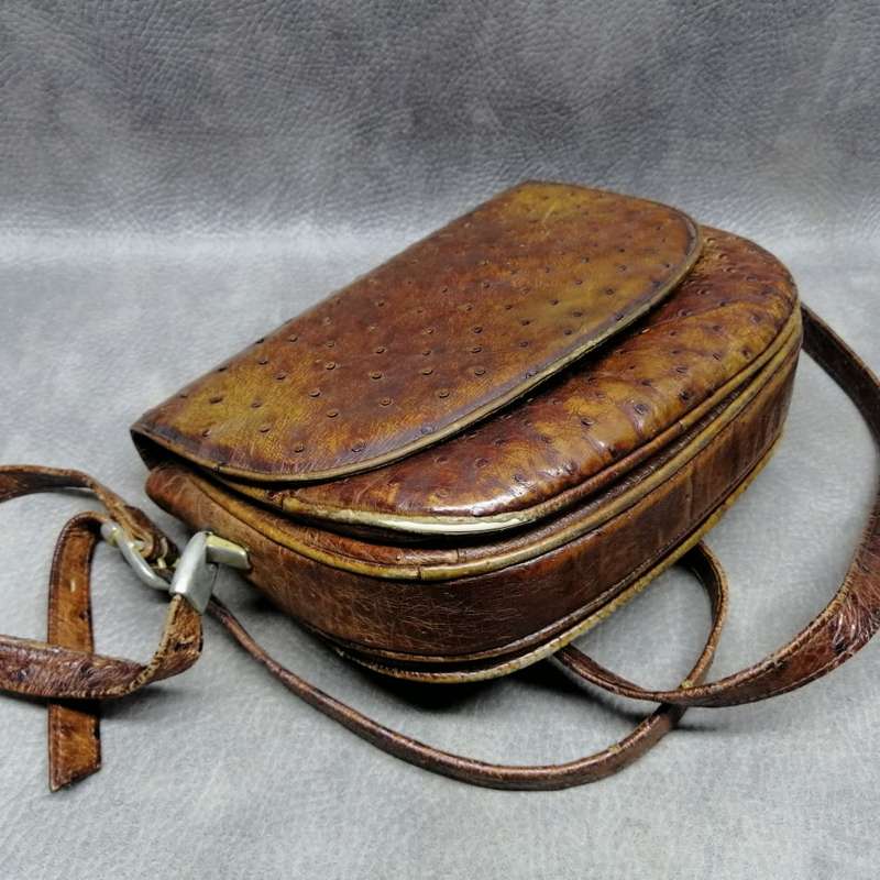 Original Vintage Genuine Ostrich Leather Shoulder Bag!!!