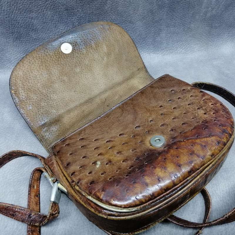 Original Vintage Genuine Ostrich Leather Shoulder Bag!!!