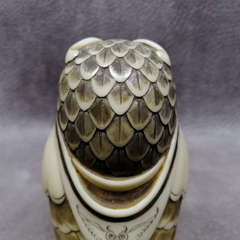 Highly Collectible!!! Original Highly Detailed John Biccard Prof Owl Marble Dust Cast Figurine!!!