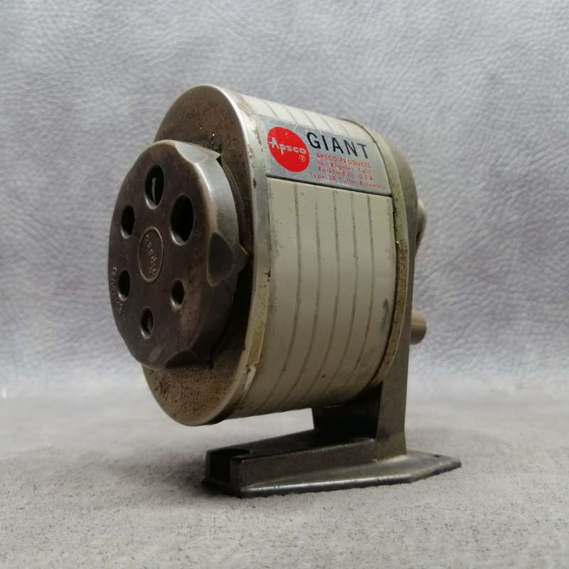 Original Vintage Cast Metal Base Giant Apsco Pencil Sharpener!!! Working!!!