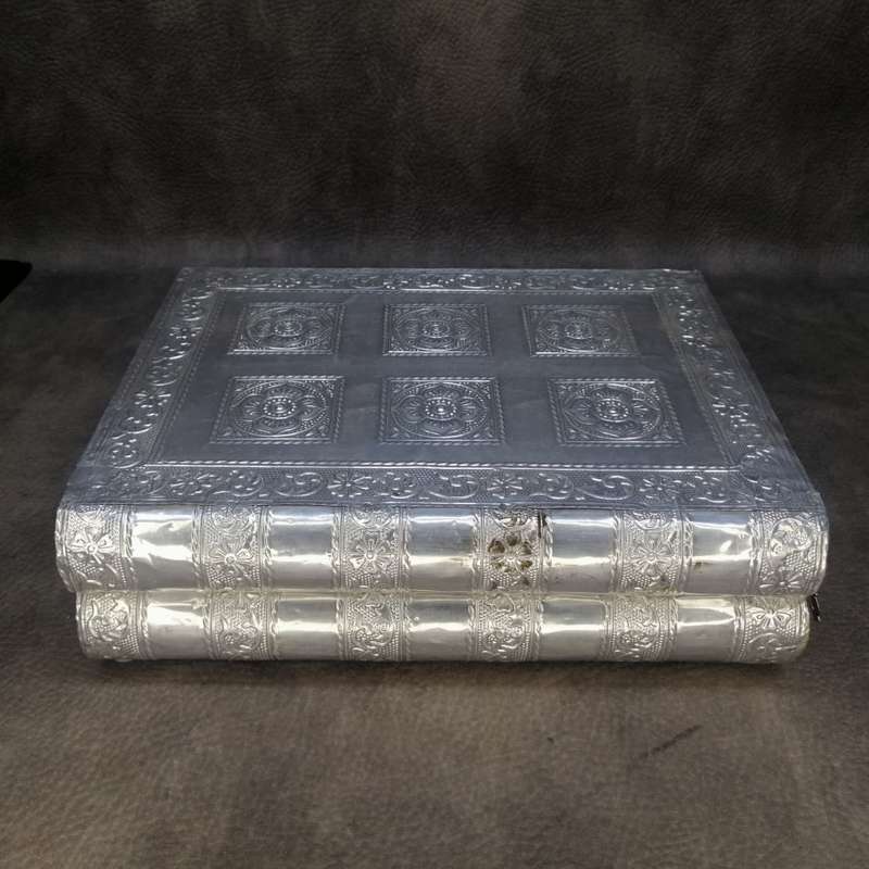 Large Silver Clad Metal Middle Eastern Book Inspired Jewelry Box!!!!