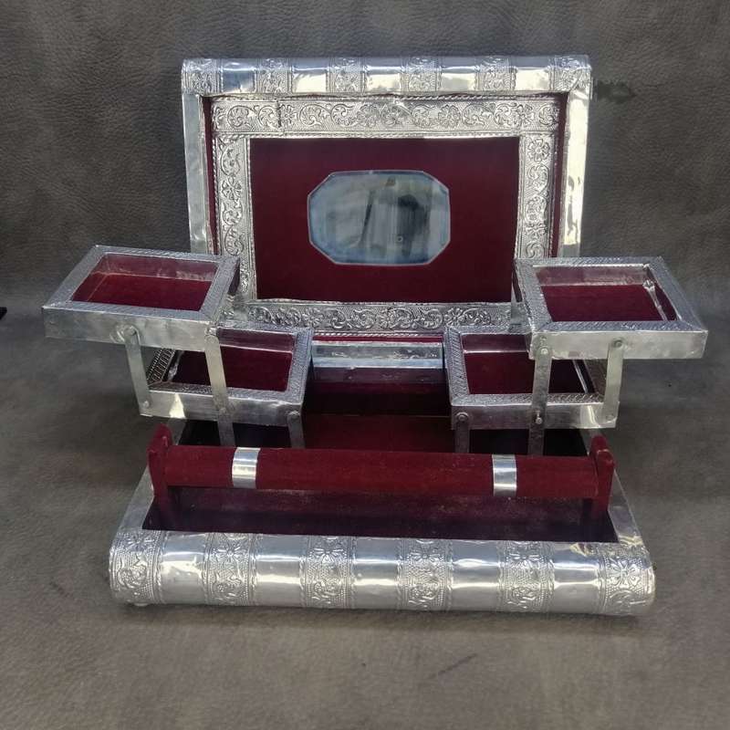 Large Silver Clad Metal Middle Eastern Book Inspired Jewelry Box!!!!