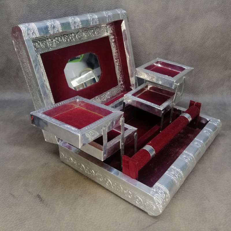 Large Silver Clad Metal Middle Eastern Book Inspired Jewelry Box!!!!