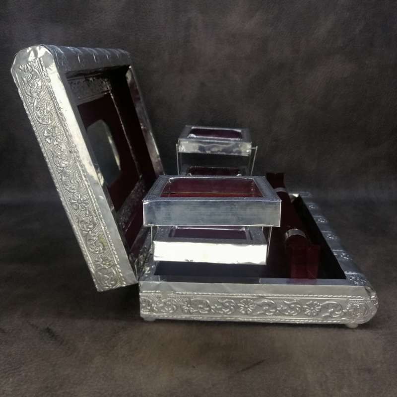 Large Silver Clad Metal Middle Eastern Book Inspired Jewelry Box!!!!
